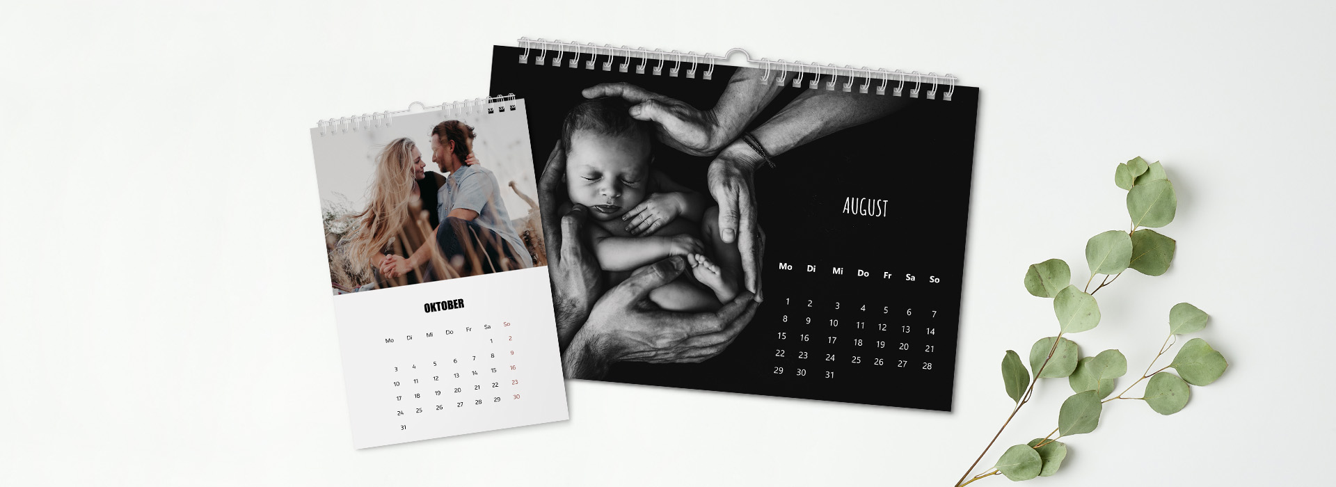 Fotokalender in unterschiedlichen Formaten
