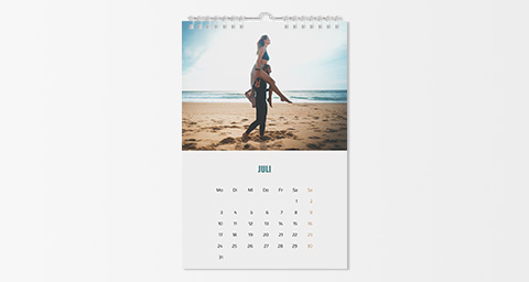 Fotokalender im Format 20x30cm auf Laserdruckpapier