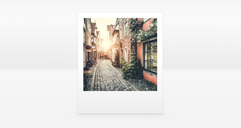 Fotos im Polaroid-Stil mit klassischem Polaroid-Rahmen