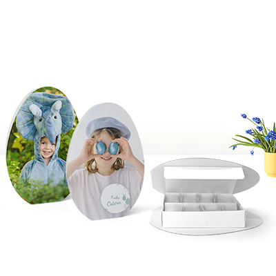 Geschenkbox in Eiform - kreative
Verpackung für Ostern, Geburt oder Kindergeburtstag
