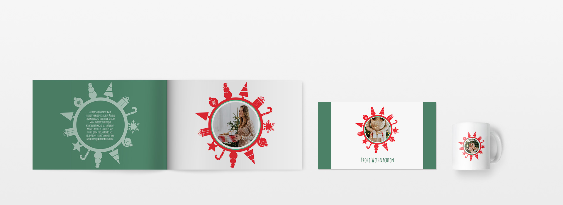 Kostenlose Weihnachtsvorlagen für
Grußkarten, Fotobuch und Fotogeschenke