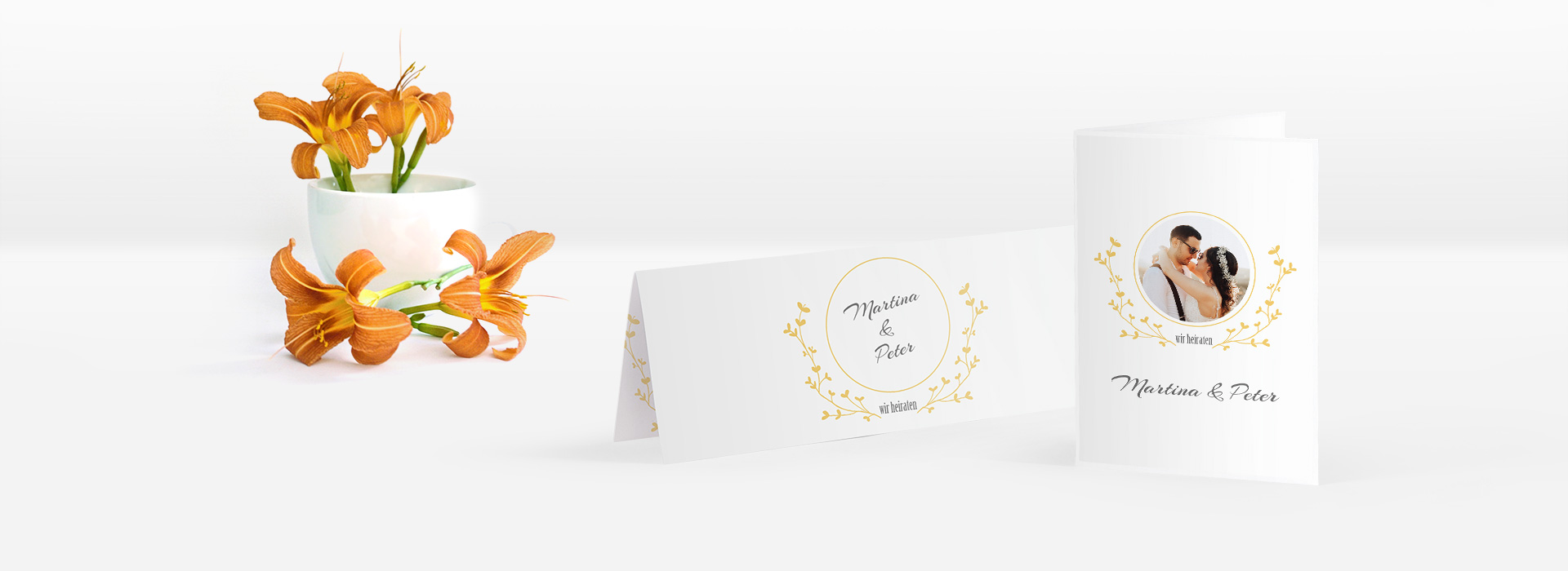Kreative Foto-Karten für Ihre Hochzeit -
Einladungen, Menükarten und mehr