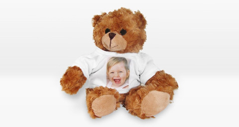 Teddybär mit gestaltbarem Foto-T-Shirt 