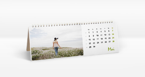 Individueller Tischkalender im Format 10x30 cm